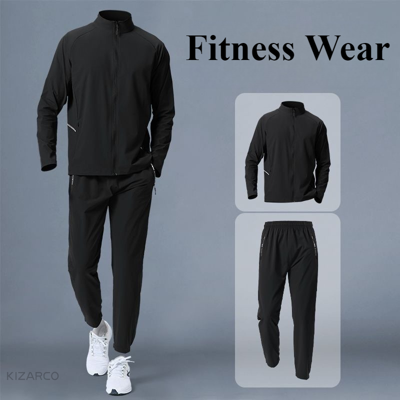 Running Gear Outfit - Set Pakaian Olahraga Pria, Jaket dan